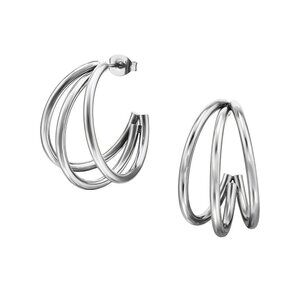 Stainless Steel Half Hoop Earrings 15x25mm